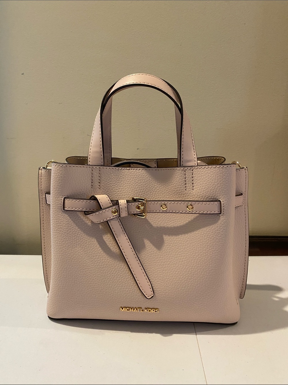 Michael Kors Emilia Blush Pink Leather Top-Handle Satchel